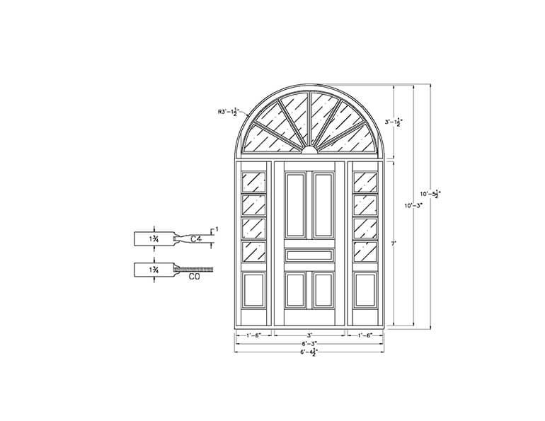 CAD drawing of sidelites