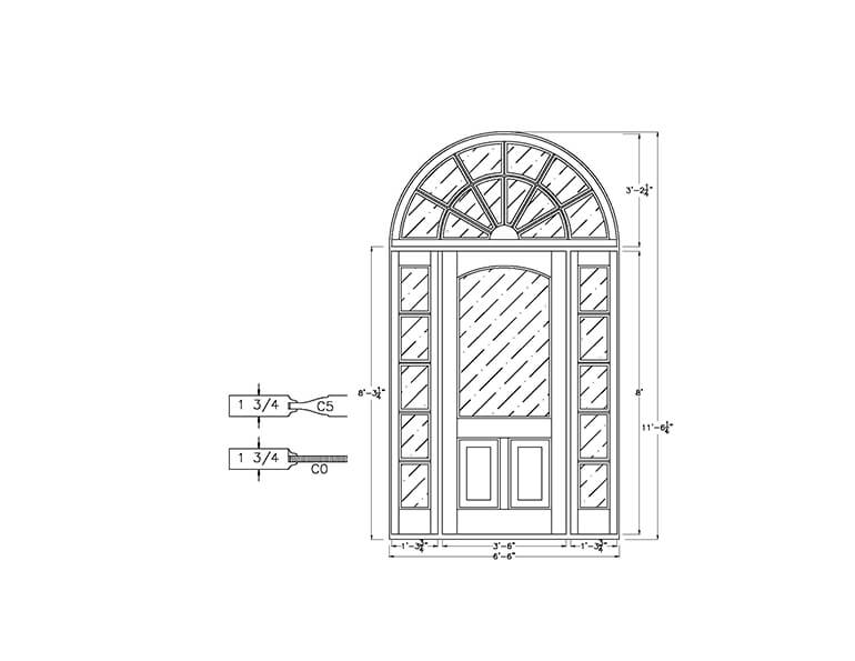 CAD drawing of sidelites