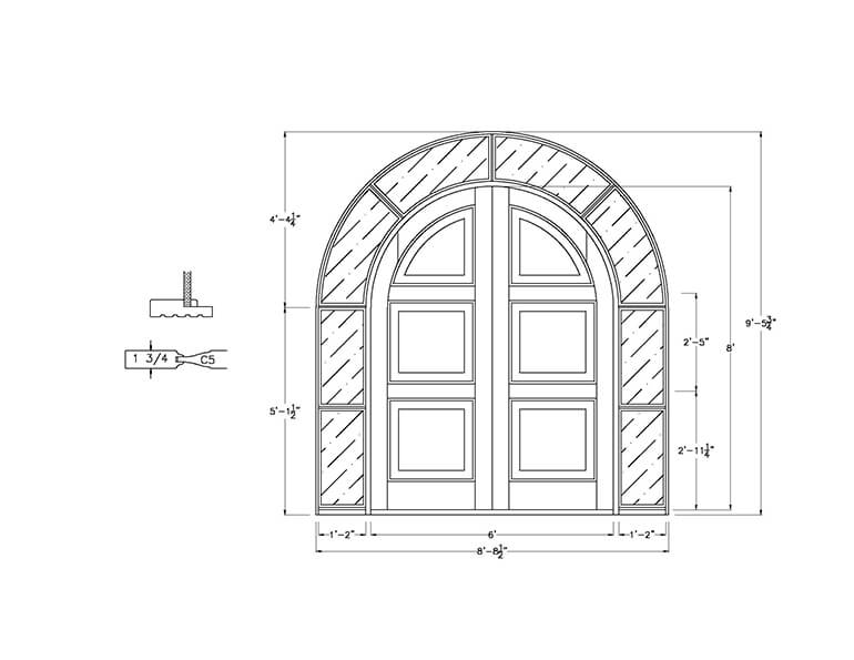 CAD drawing of sidelites