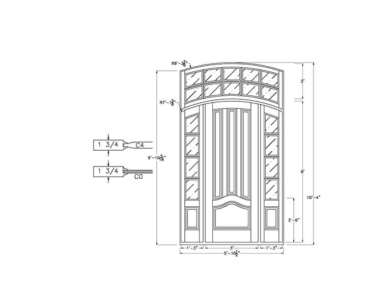 CAD drawing of sidelites