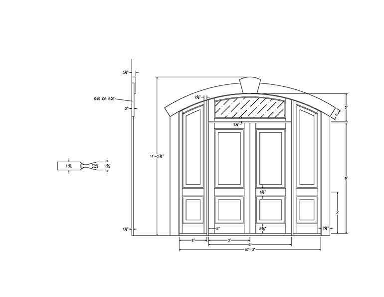 CAD drawing of sidelites