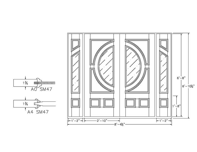 CAD drawing of sidelites