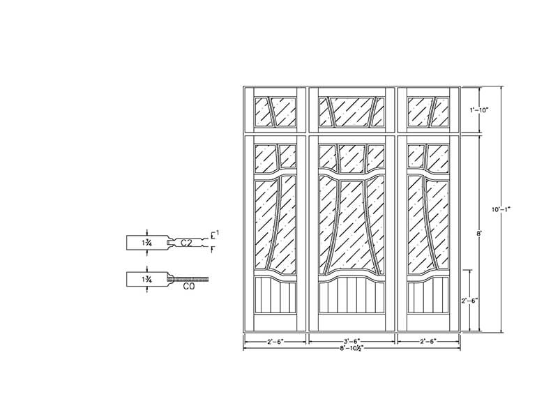 CAD drawing of sidelites