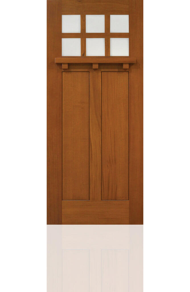 Craftsman Door with 3 Panels and 6 Lites