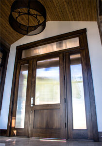 Contemporary entry door with transom