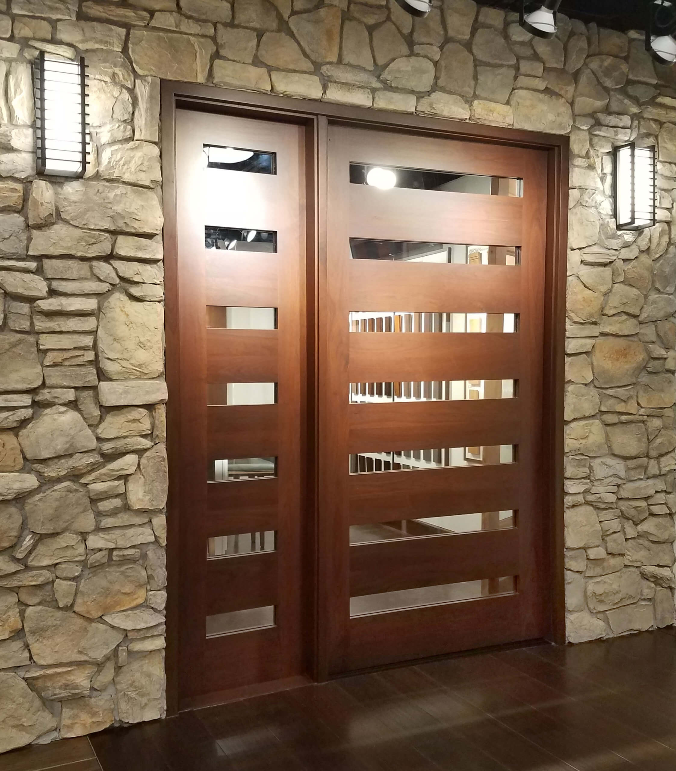 7-lite Modern Door with Sidelite