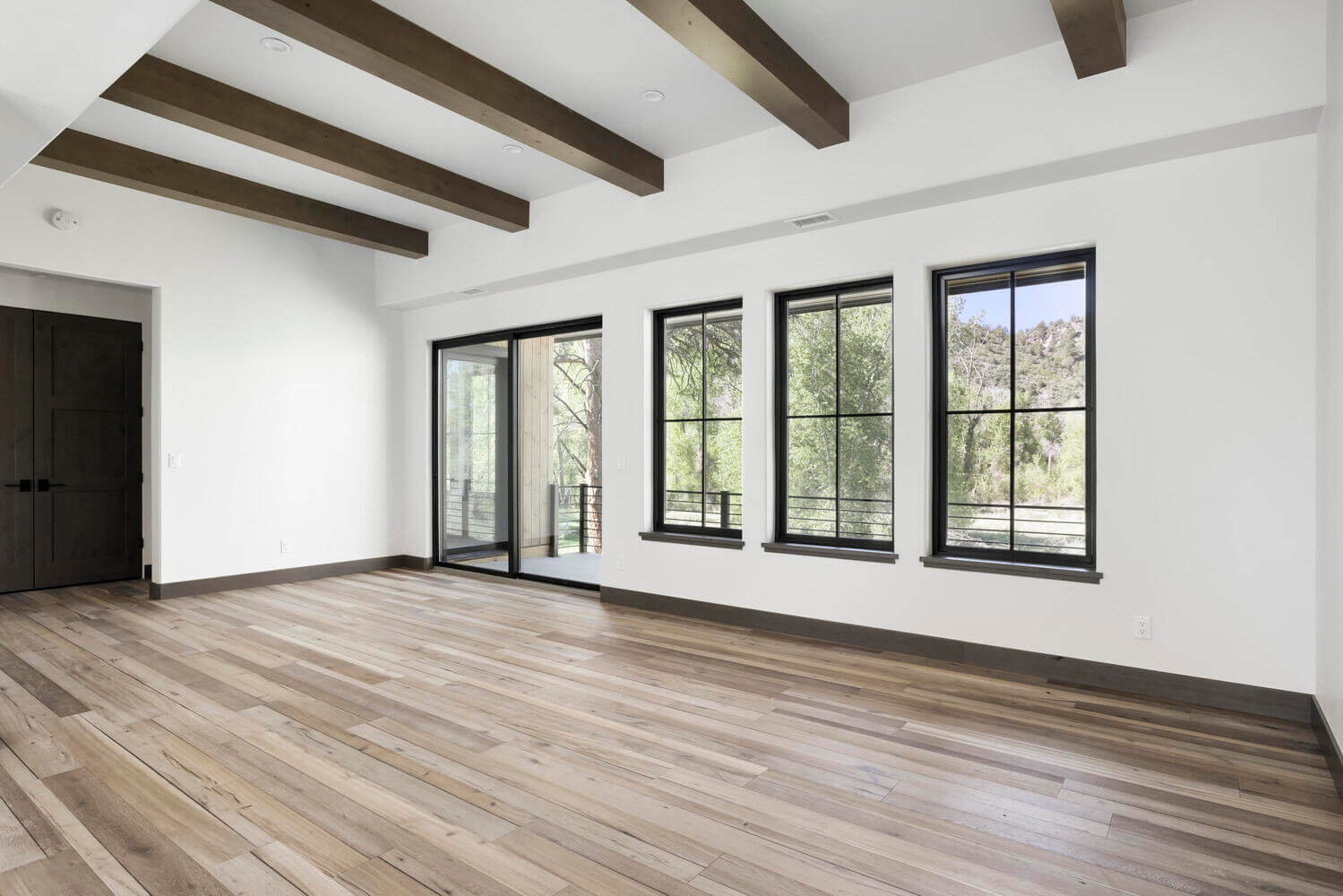 Modern Wood Beams Spanning Ceiling