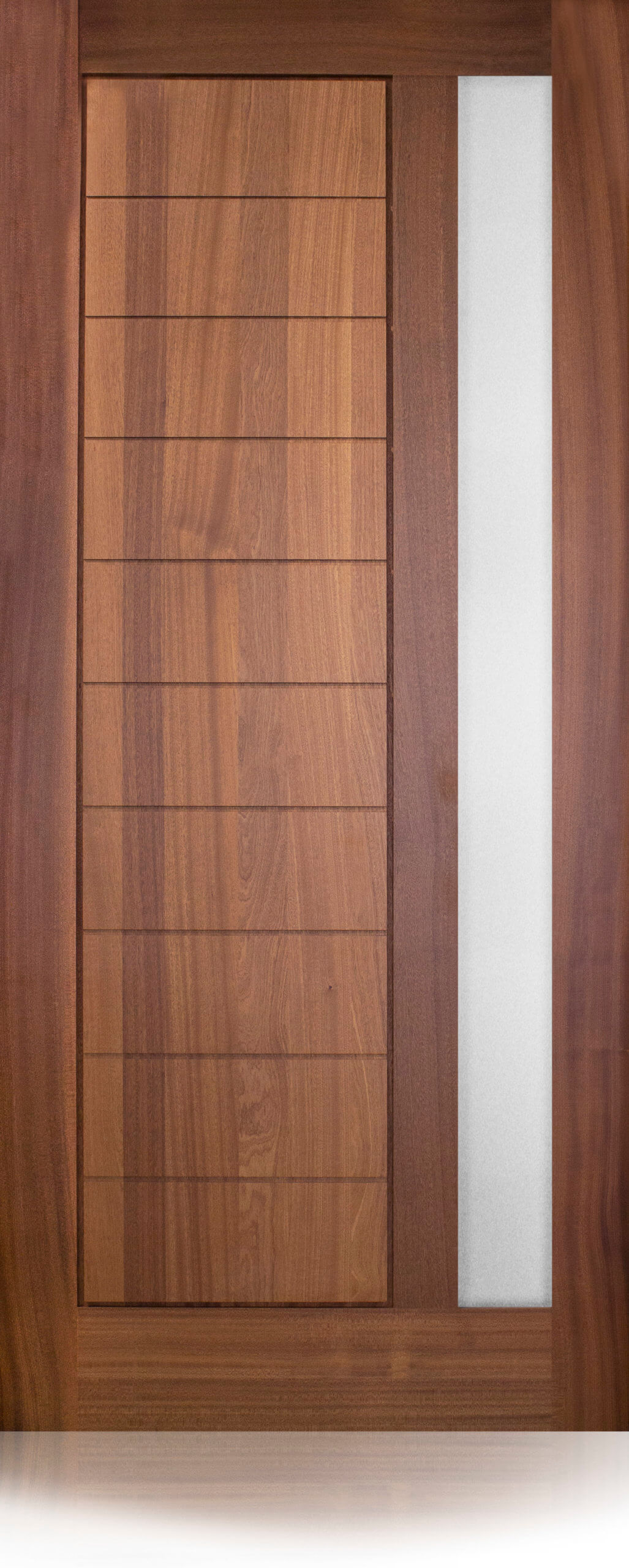 1-panel, 1-lite door in Sapele