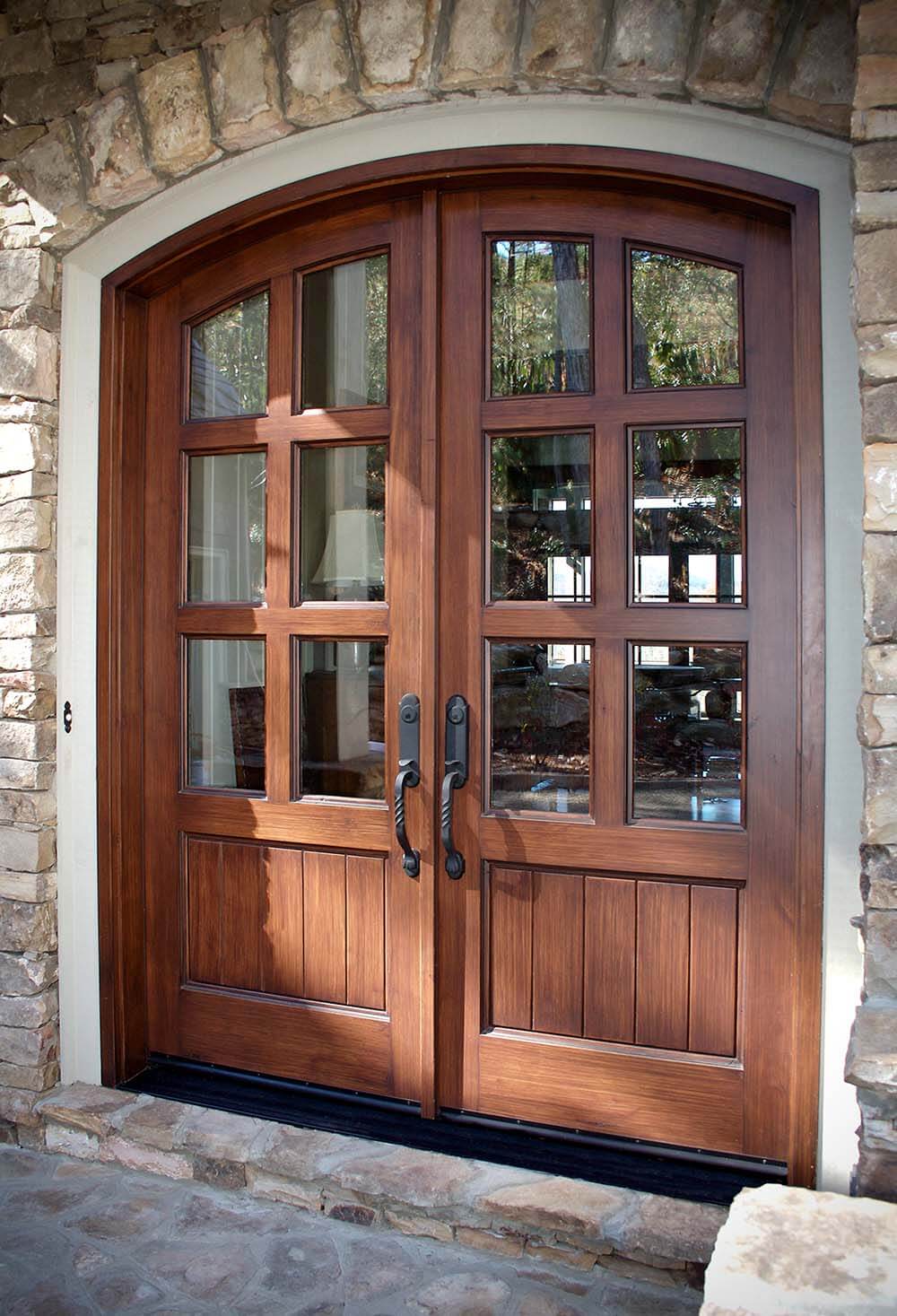 1-panel, 6-lite double entry doors