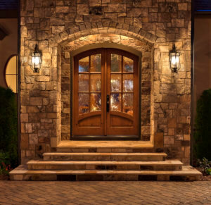 Double Entry Door with Baroque Glass