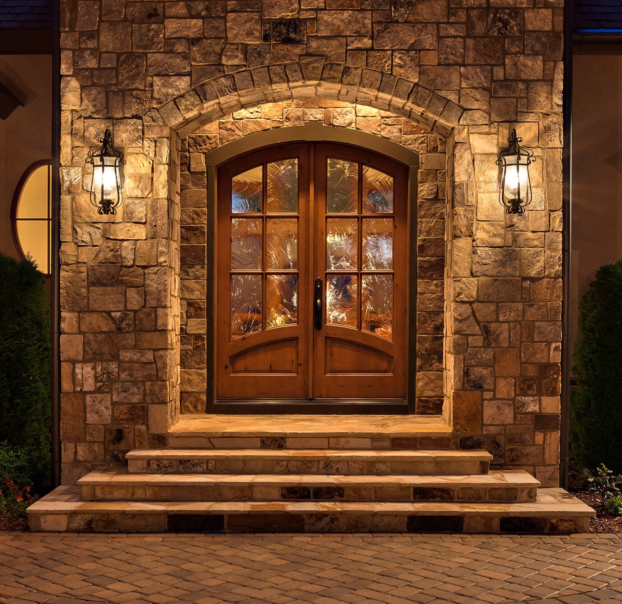 Double Entry Door with Baroque Glass