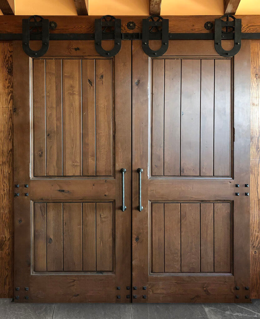 Double Barn Door with Planked Panels and Clavos