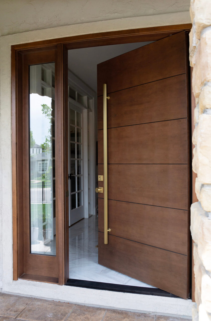 Modern Maple Door Exterior - Flush Door with Kerfs and Sideline