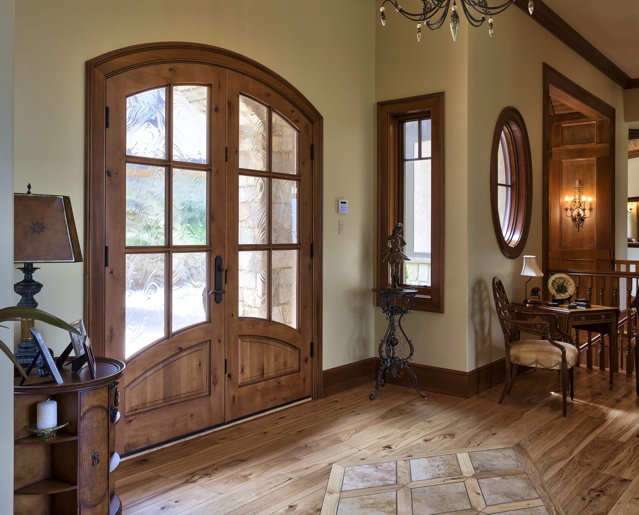 Picture of Arched Top Double Door from Inside of Home.