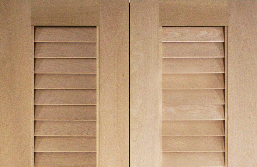 Custom A-Louver Double Doors - Beech Unfinished SQ-0100-D003