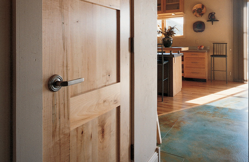 Craftsman Wood Door Interior Close-Up