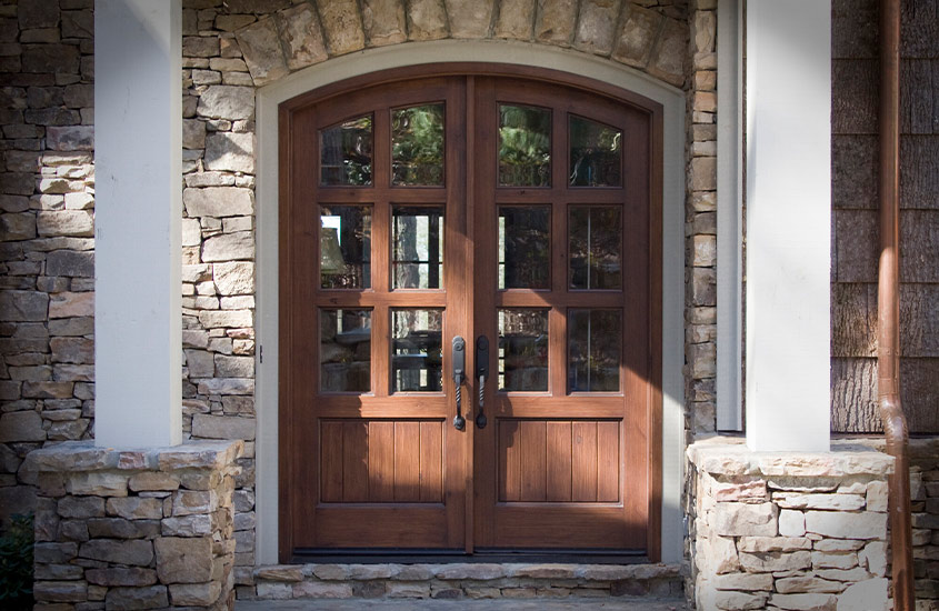 Flat Half Arch Exterior Double Doors - FH-0106-D138-P